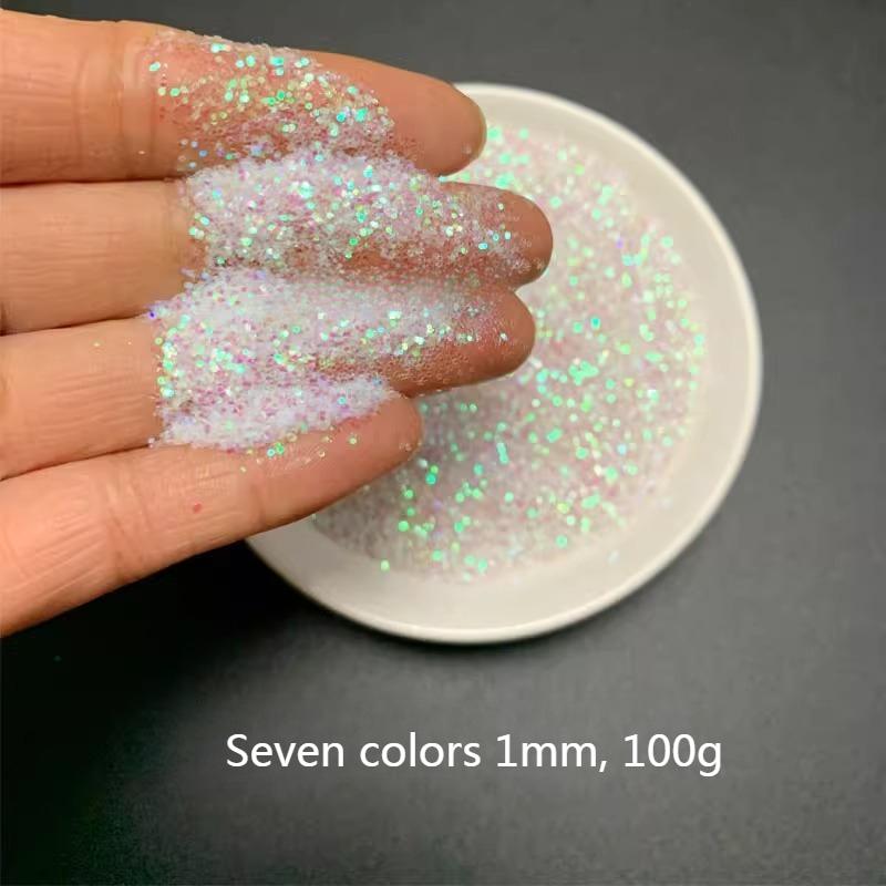100g/500g Septiņu Krāsu Spīdīgs Pulveris Spīdīgs