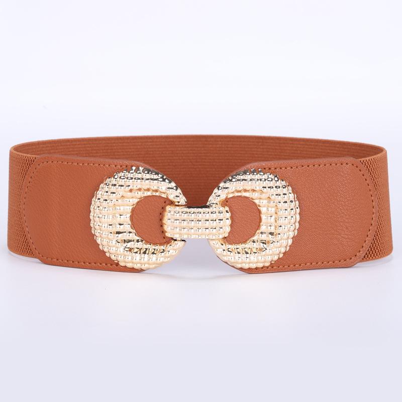 

Эластичный пояс женский с 8-образной пряжкой, широкий пояс-корсет для платья, декоративный эластичный пояс верблюд