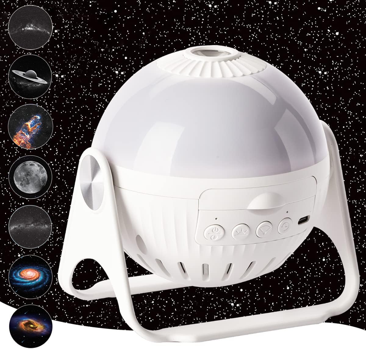 

YOU KE LA Planetarium Lamp Starry Sky Projector Light White ABS Home Use Kids Authentic Popular Milky Way Aurora Constellations Ocean 7 Types of Movie білий