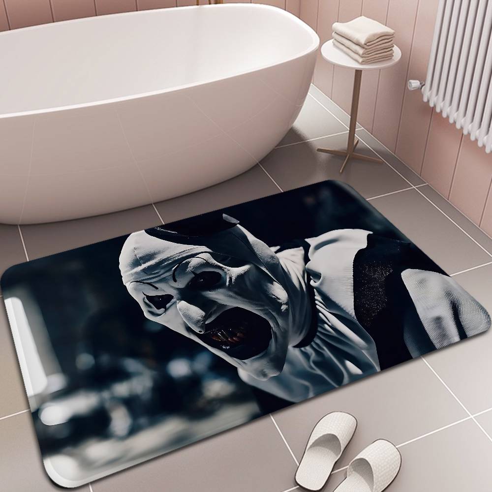 Horror T-Terrifier Film Eingangstür Matte Waschbar Rutschfest Wohnzimmer Sofa Stühle Bereich Matte Küche Willkommen Fußmatte