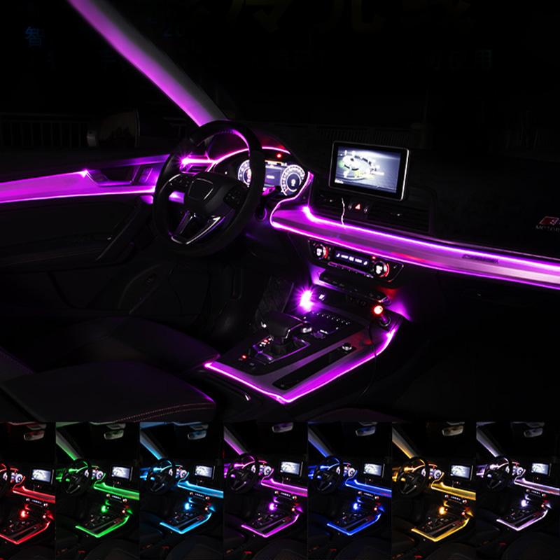 BLALION 1 In 13 Car EL Neon Strip Light Car Ambient Light Sound Control RGB LED Decorative Light Auto Interior Atmosphere