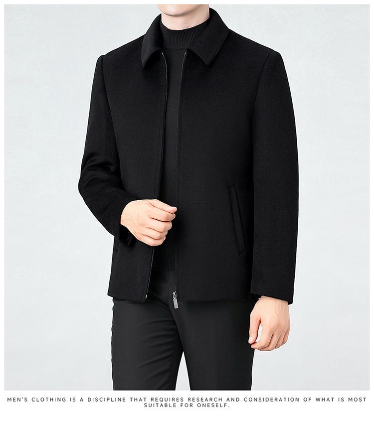 Brand Men's 2025 Autumn/Winter Wool Coat - Lapel, Detachable Down Lining, Double-Faced Wool Overcoat.