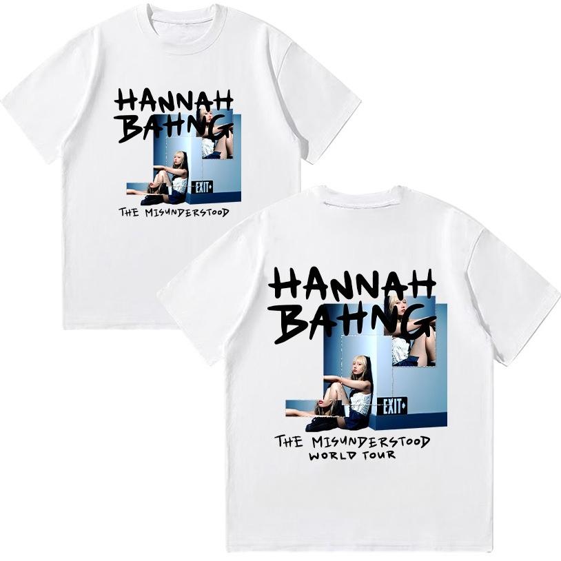 Hannah Bahng The Misunderstood World Tour T Shirt Fashion Graphic Tees Popular Women Men Casual Pure Cotton Y2K Clothes Unisex