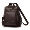 Women's Backpack Large Capacity PU Retro Backpack Color Contrast Shoulder Bag