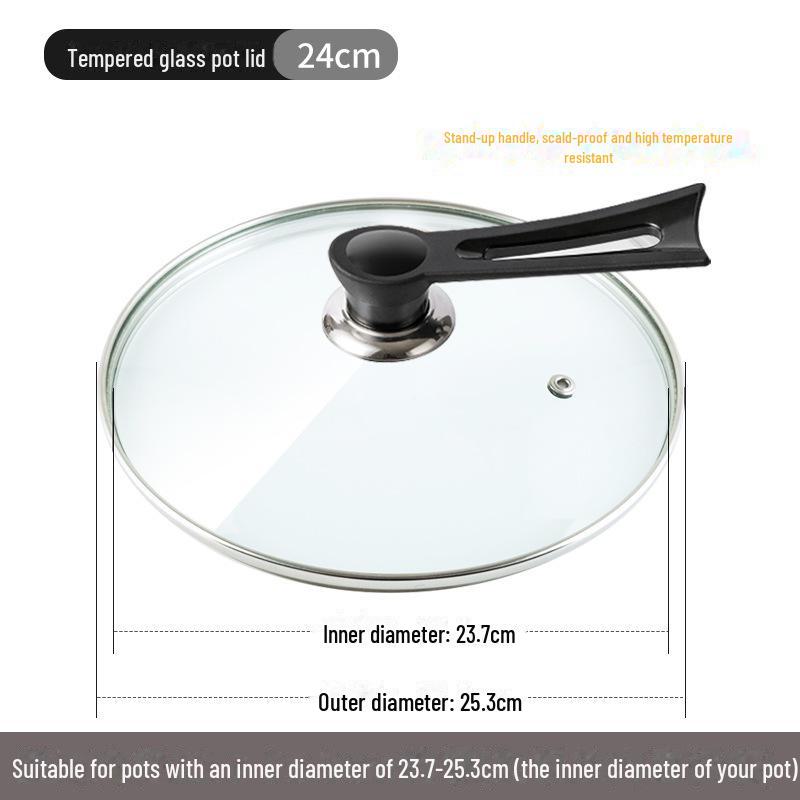 

Универсальная крышка для кастрюли из закаленного стекла, прозрачная, термостойкая, подходит для посуды размером 14–34 см