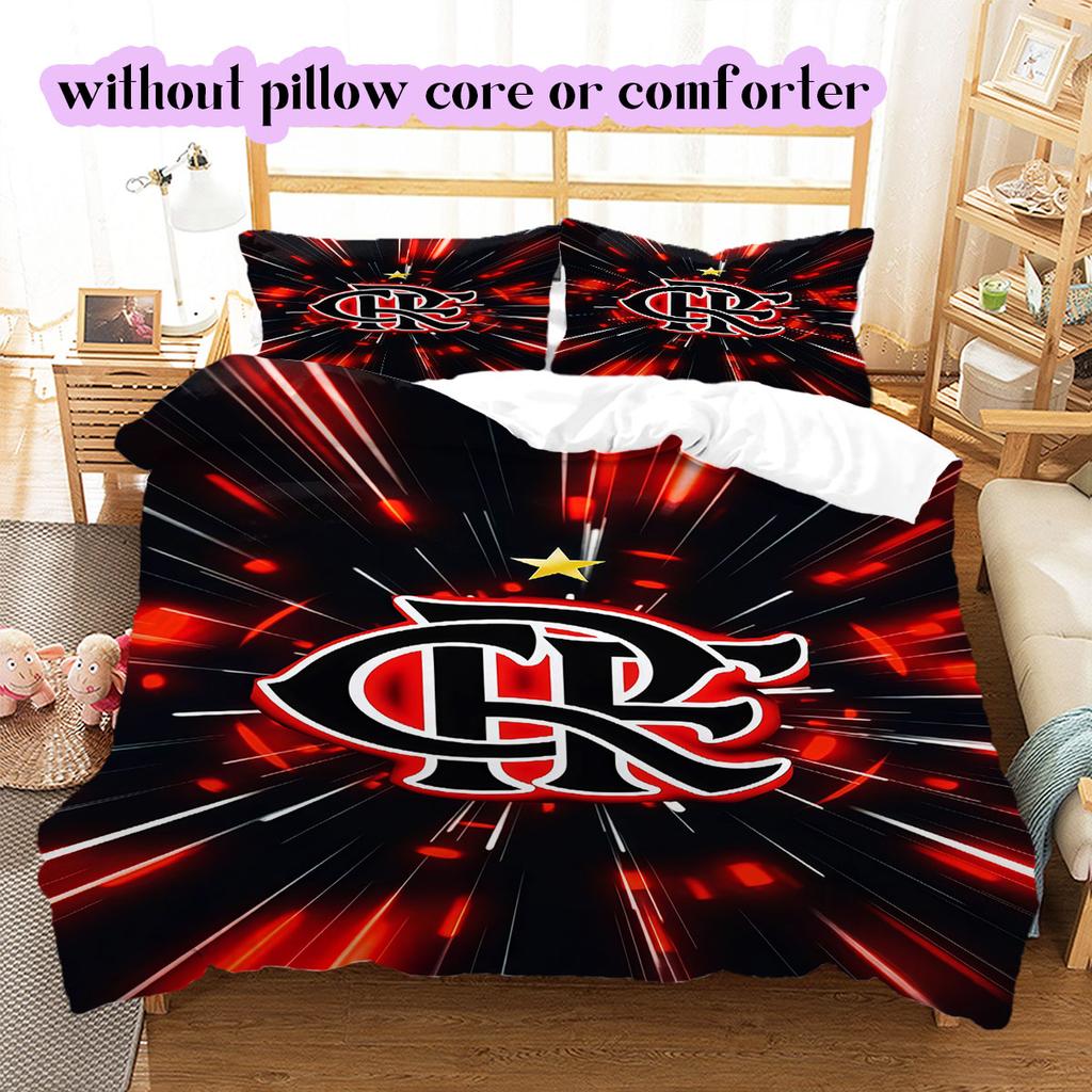 Flamengo Football Soccer Pattern Bedding,Quilt Set Quilt Cover Pillowcase Home Birthday Gift (1*duvet Cover+2*pillowcase,without Core)