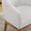 Mid Century Modern Upholstered Barrel Dining Chairs with Arms,19" W Accent Chairs for Living Room,Single Pack,Beige,DE1891BG