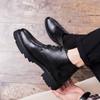 Men Leather Ankle Boots High-top Lace-up Fashion Business Boots High Quality Non Slip Men Casual Boots Business Oxford Formal