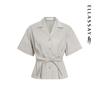 ELLASSAY Women's Anti-Wrinkle Tie-Waist Shirt