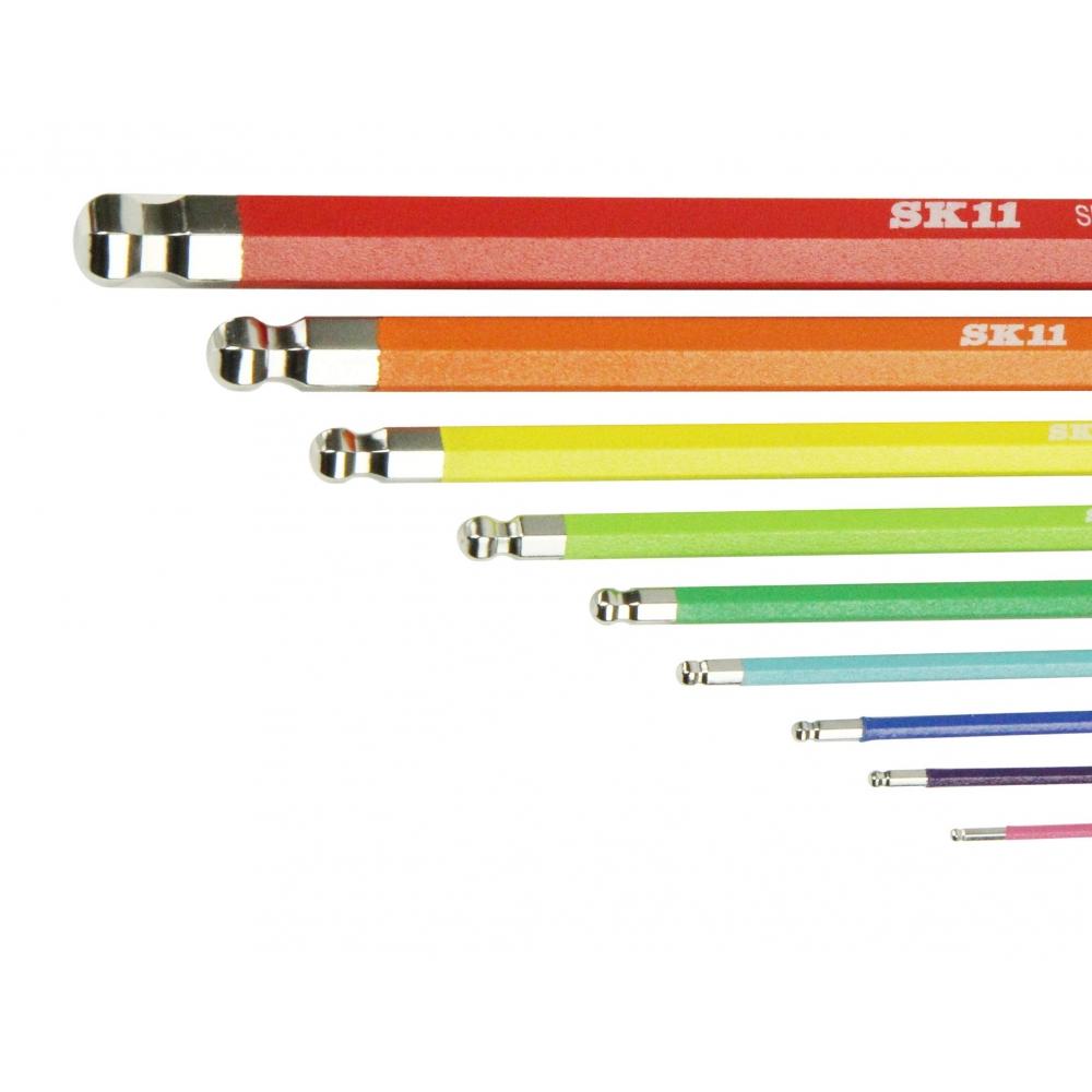 SK11 Rainbow Kugelkopf Sechskantschlüssel Set 9-teilig SLBW09EL-RB