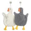Big Goose Cute Coral Fleece Hanging Hand Towel for Kitchen & Bathroom