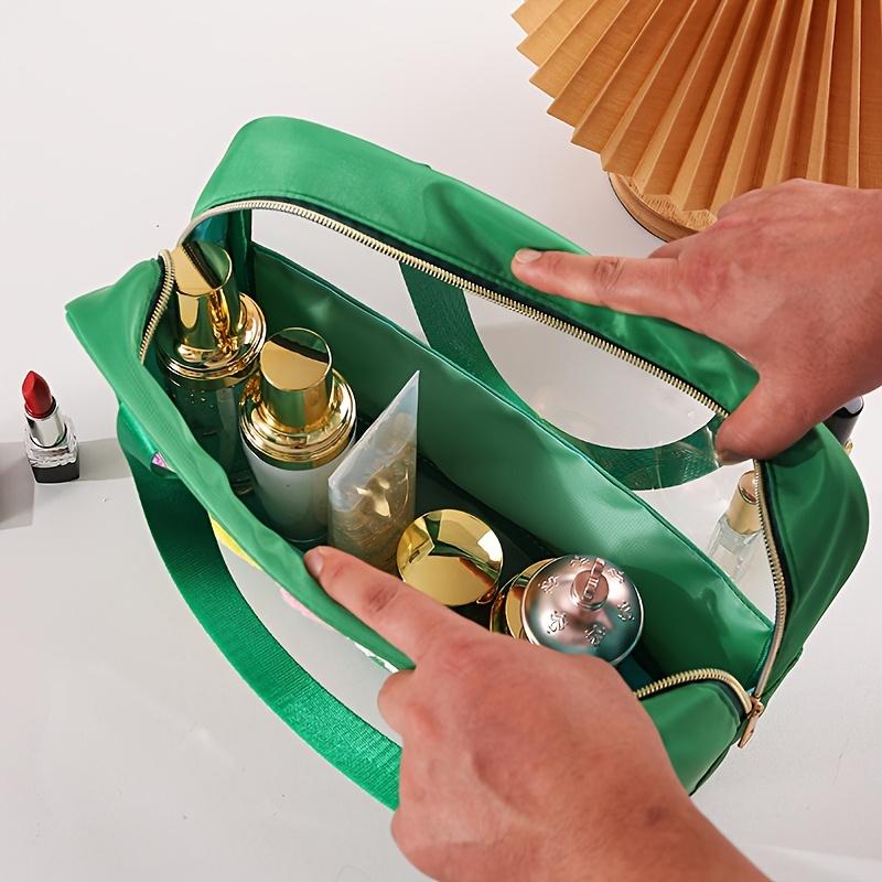 Motivo Lettere, Borsa da Toilette Fashi da Viaggio, Organizer Portatile Manuale per Trucco, Alta Capacità, con Adattamento Universale per il Campeggio