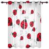 Black Ladybug Modern Hallway Curtains Red and For Living Room Spaces Kitchen Spaces Boys and Girls Bedroom Full Length Curtain For Window Spaces