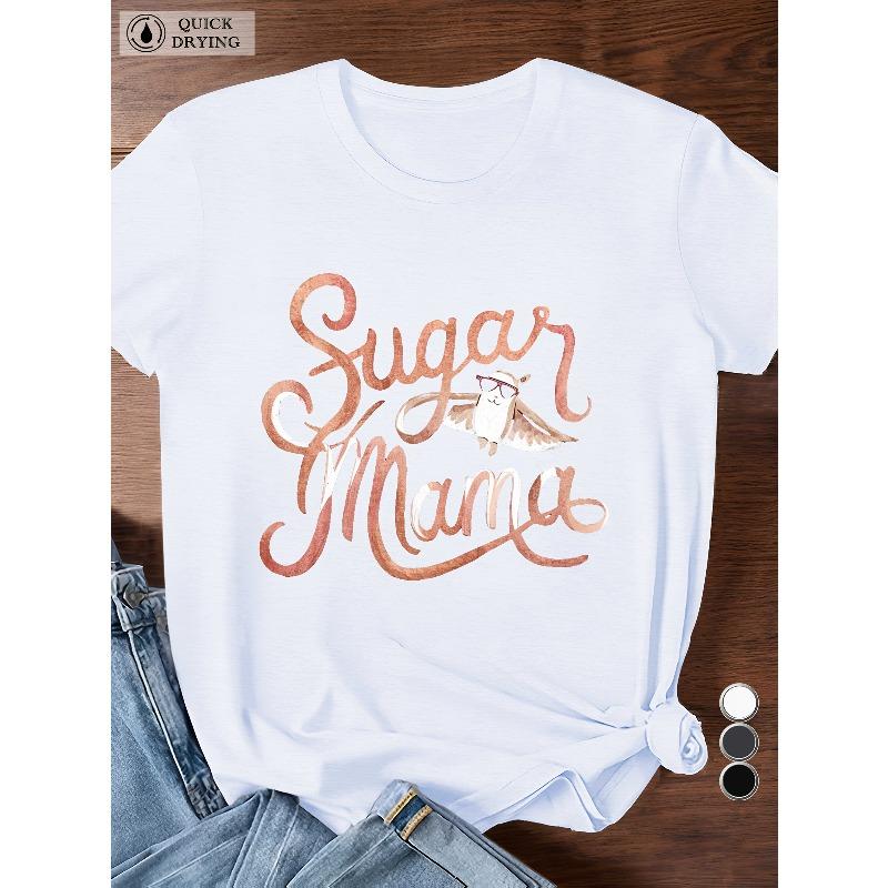 

Sugar Mama with sugar glider Women S Plus Size Sports Short Sleeve T-Shirt S белый
