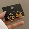 Autumn Winter Models Leopard Print Plush Earrings Female Korean Temperament Fashion Cold Wind Retro Earrings Zircon Wholesale