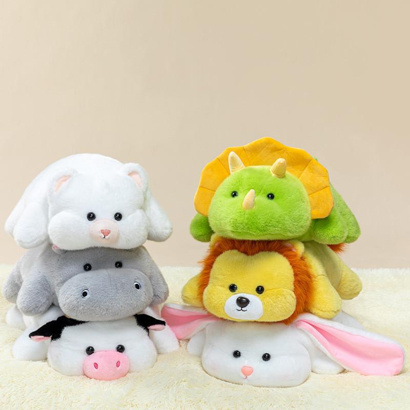 Cuter Hippos Cows Lions Dinosaurs Rabbits Plush Dolls With Short Pile Cotton For Children Gift And Play