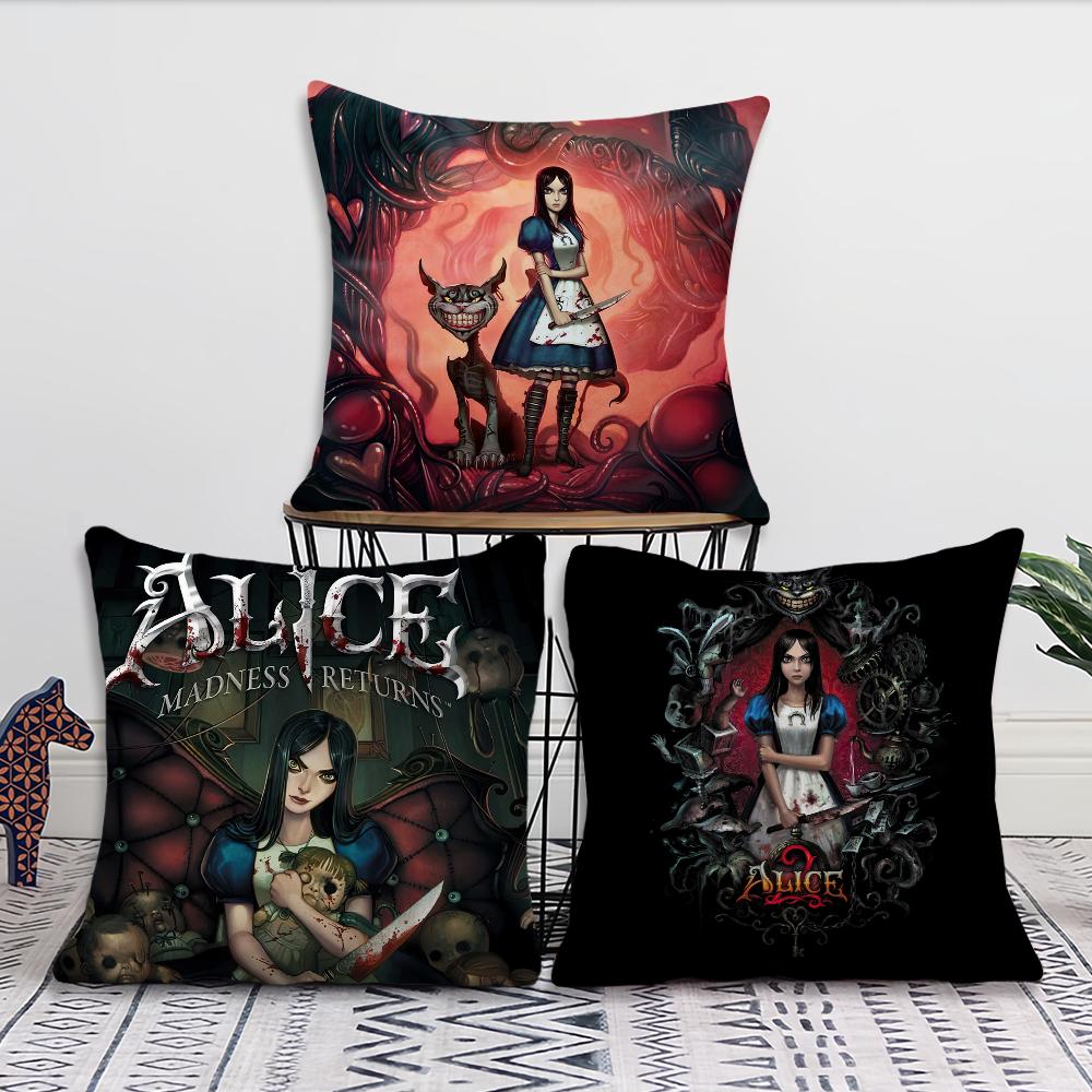 Game A-Alice M-Madness Returns Cushion Cover Pillow Cover Decoration Room Home Sofa Living Office Car Nordic Simplicity