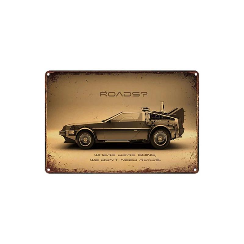 Zpátky do budoucnosti Slavný Sci-Fi Film Plechová cedule Kovová Železná deska Malba Retro Klasický Plakát Bar Ložnice Nástěnná Samolepka Umění Pl s