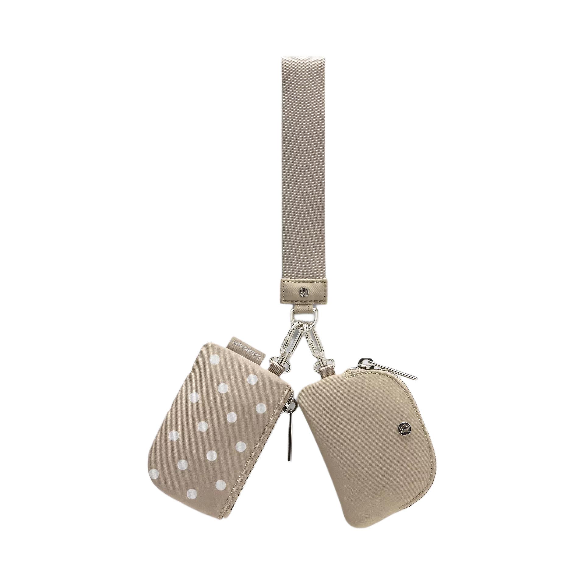 Lululemon Dual Pouch Casual Fashion Zipper Wallet Women Wallet Khaki White LW9FNPS-069290 Khaki & White