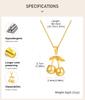 Gold Plated Cherry Pendant Necklace for Women, Cute Fruits Pendant Necklace, Stainless Steel Nickel-free
