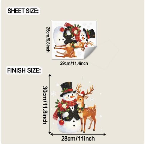 Kerst Blauwe Sneeuwman Raamstickers Kerstman Vogel Sneeuwvlok Eland Ornamenten Vrolijk Kerstfeest Gelukkig Nieuwjaar