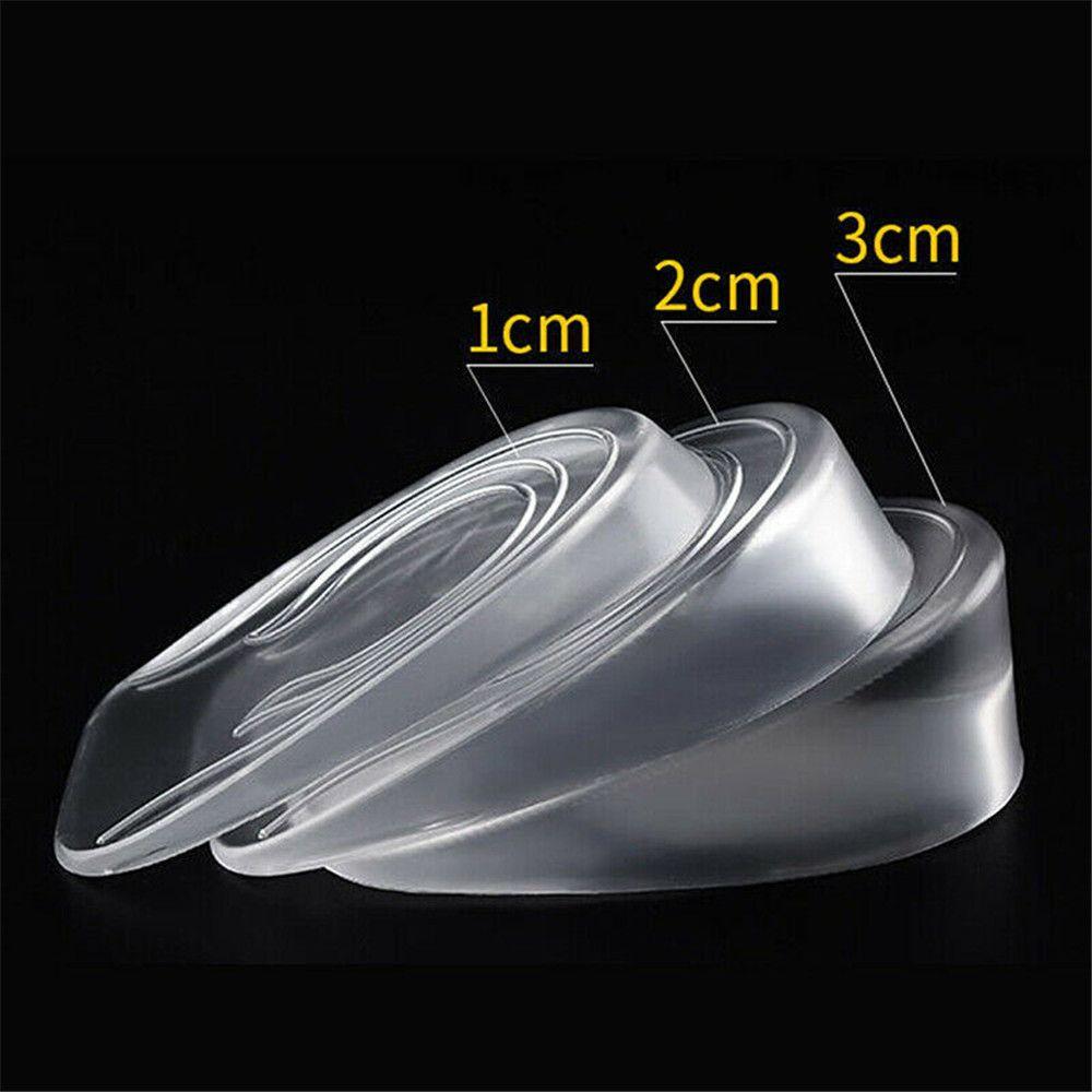 Pair 1~3cm Portable Invisible Soft Taller Height Increase Shoe Insoles Silicone Gel Heel Insert Pad