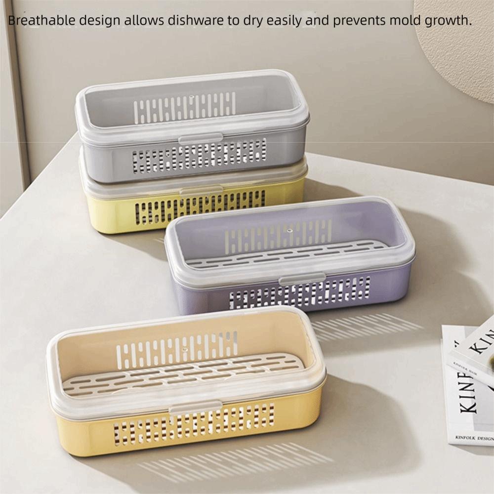 Rectangular Shape Chopstick Draining Cage Single Layer Kitchen Utensil Organizer  Bathroom