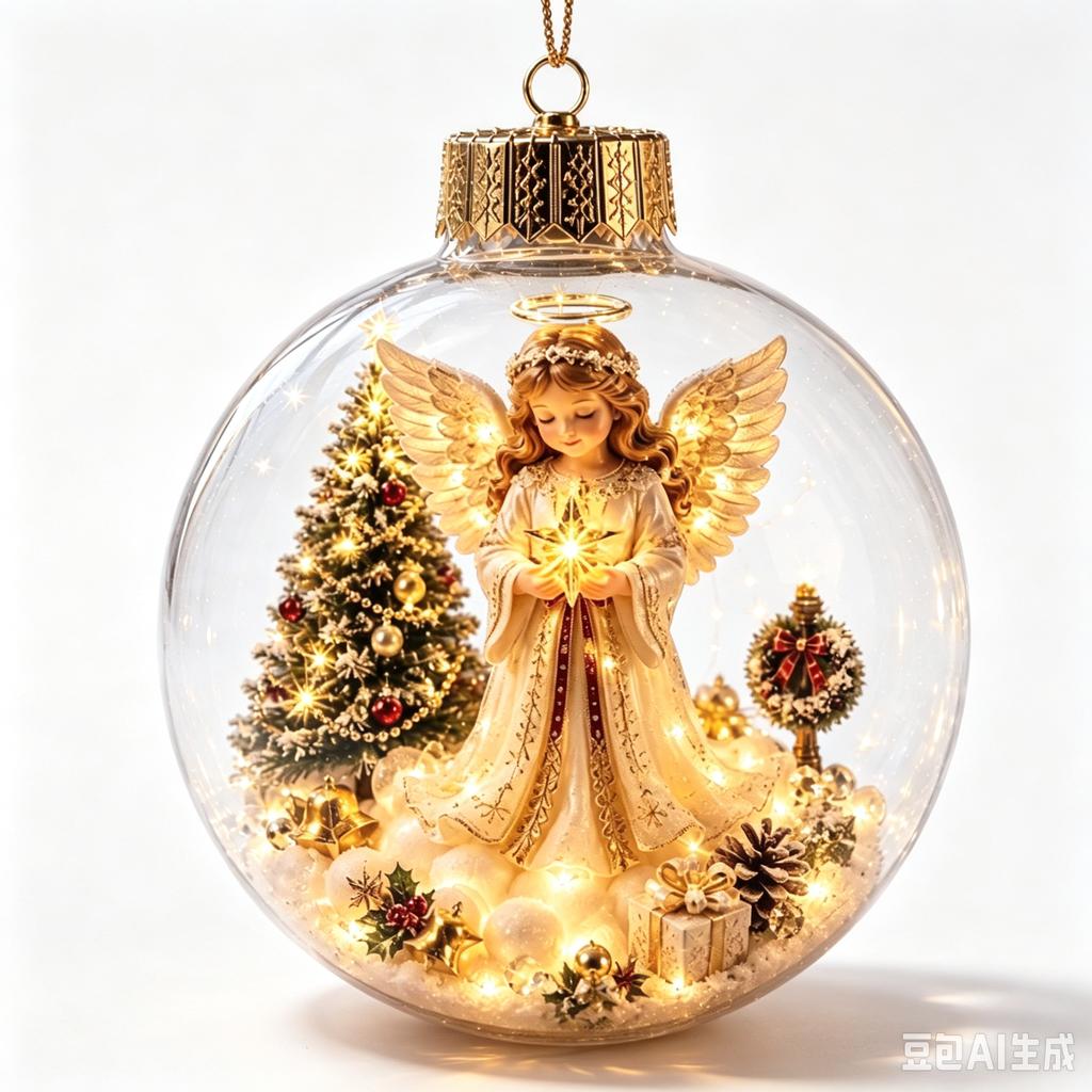 Leuchtende Weihnachtsgeschichte Ornamente 8x8cm Kunststoff Weihnachtsbaum Hängekugel mit Aufhängeseil Festlicher Anhänger Dekor für Weihnachtsbaum