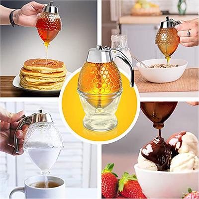 Acrylic Honey Dispenser Container Portable Squeeze Bottle Anti-Drip Honey Jar Juice Dispenser Honey Drain Pot Kitchen Tools