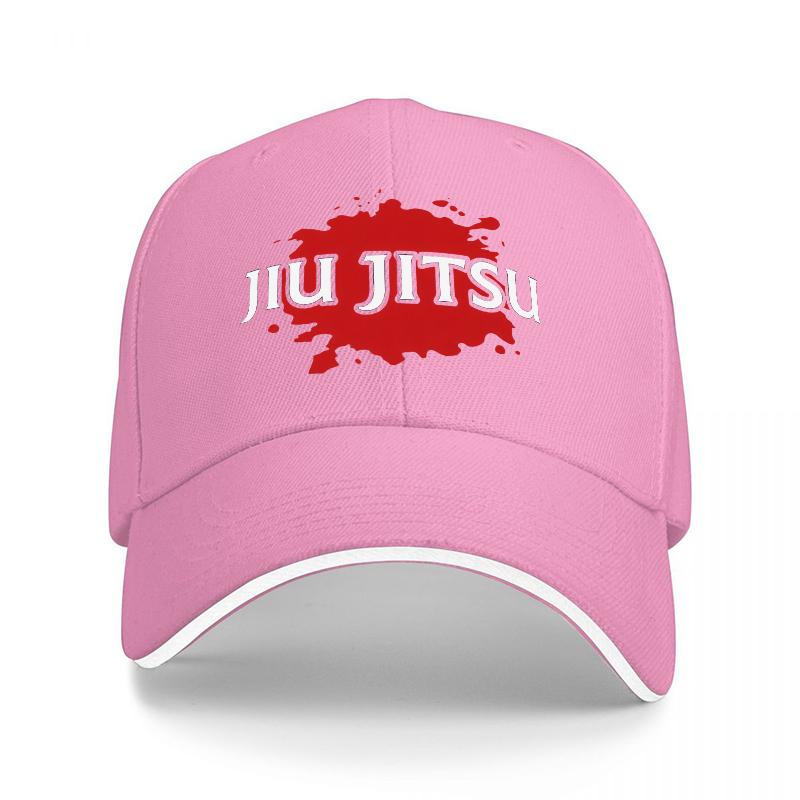 JIU JITSU BLOOD SPLASH LOGO BASEBALL CAP BLACK WITH WHITE TRIM SPORTY DESIGN FOR UnisexS AND WomenS FAN ACCESSORIES