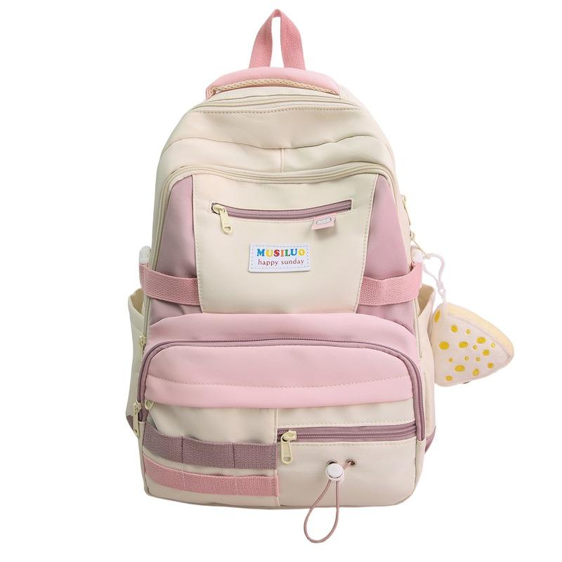 Student Schoolbag Female Korean Version Contrasting Colors Sweet Middle and High School Students Backpack Small Fresh Large Capacity Casual Backpack