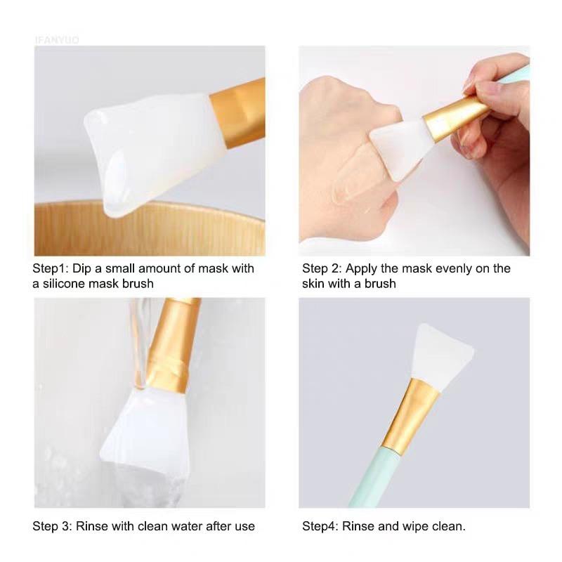 Silicone Facial Mask Brush Face Skin Care Tool Soft-headed DIY Mud Film Adjusting Brush Inclined Tail Apply Face Beauty Tools
