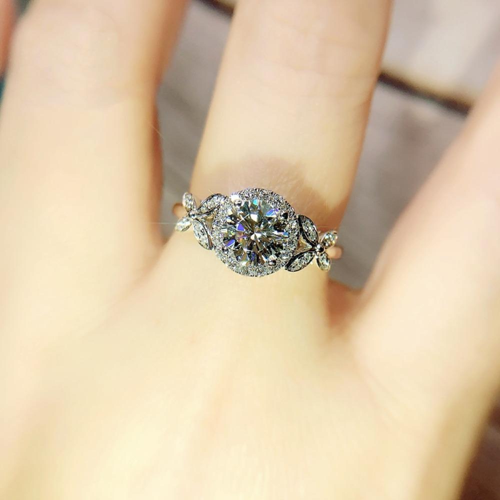 

Open Ring Butterfly Design PT950 Moissanite Engagement Ring D Color US Inspired Elegant Womens Jewelry Adjustable