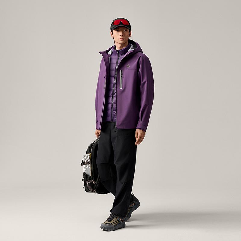Anta Outdoor Collection Hiking Outdoor Adventure Waterproof And Windproof To Keep Warm Windbreaker Jacket Men's 952546603-4
