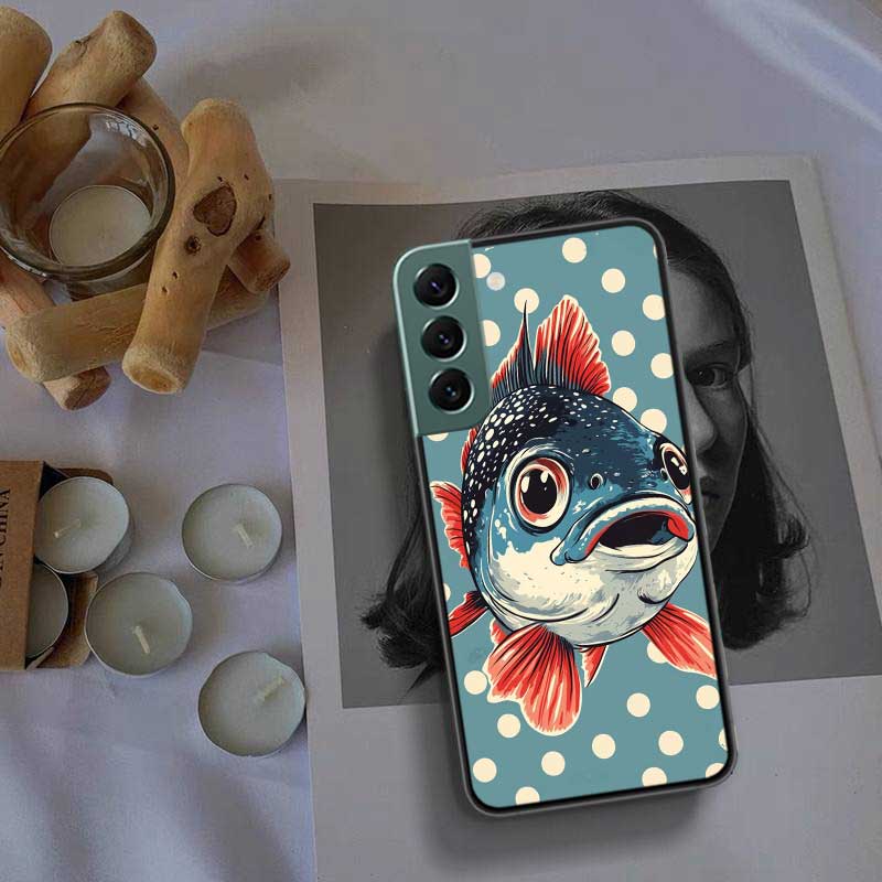 Pop Art Drawing Ideas Fish Phone Case For Samsung Galaxy S22 S25 Ultra S21 S10 Plus S26 Edge S20 S23 S24 FE Cover Silicone S