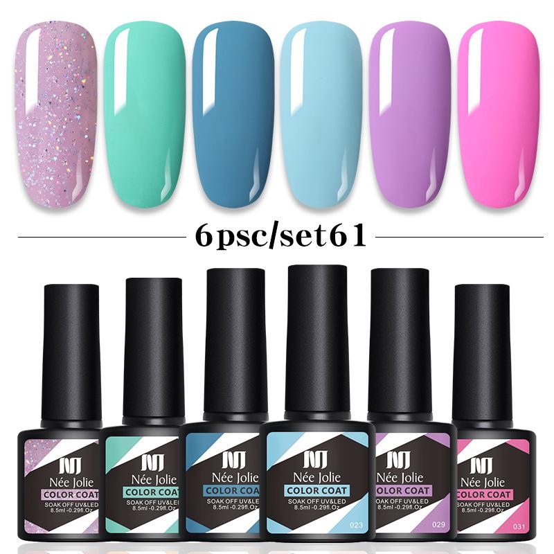6-Color Nail Polish Glue Set, Popular Color Nail Glue, Phototherapy Nail Polish Glue Can Be Matched Arbitrarily.