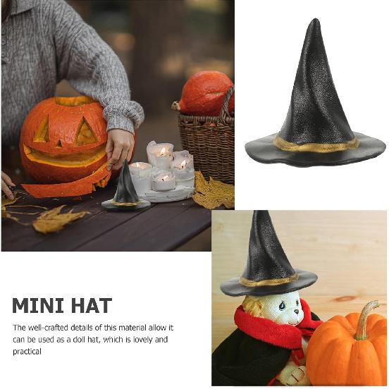 Bottle Witch Hat Toppers 24PCS Miniature, Witch, Halloween & Mini Doll House Decor