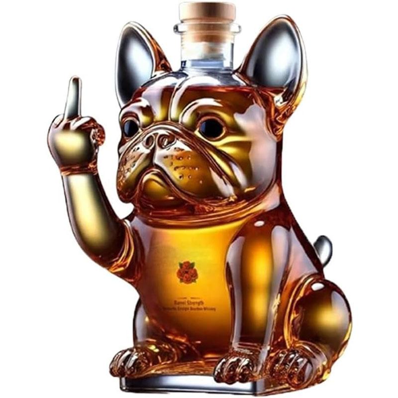 Funny Middle Finger Whiskey Glass Decanter Duck Turtle Dog 10oz Glass Whiskey Wine Bottle Statue Decoration For Bar Office Home