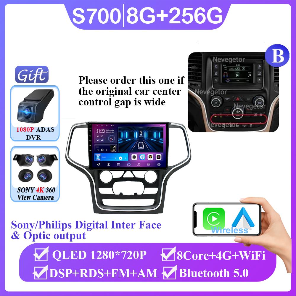 Android 14 For Jeep Grand Cherokee WK2 2014- 2022 Car Radio Multimedia GPS Navi Stereo BT Auto Carplay NO 2din DVD QLED Screen