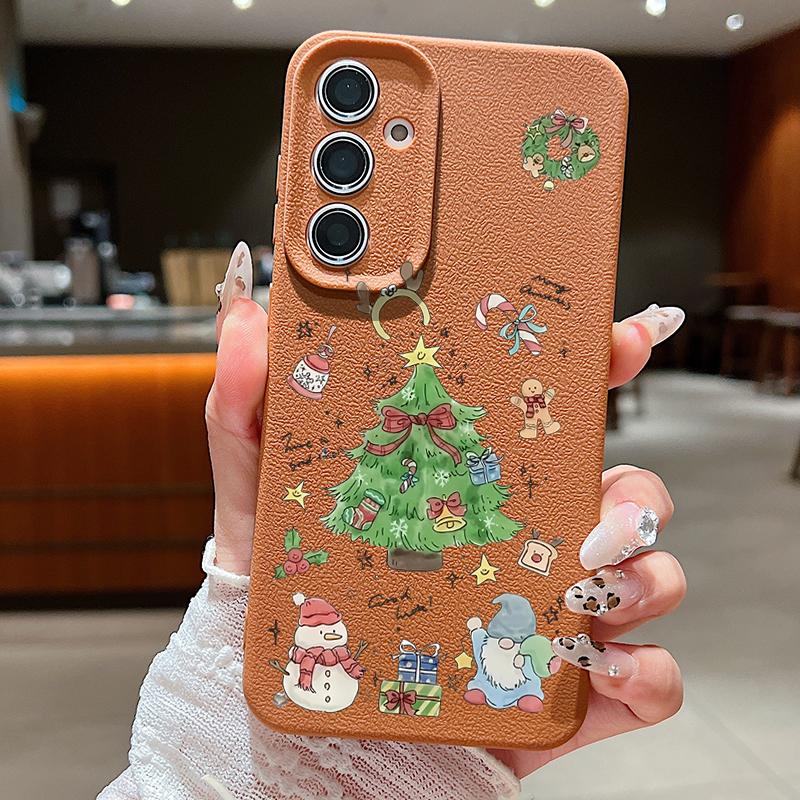 

Чехол Рождественская елка для Samsung Galaxy S25 S24 S22 Ultra S23 FE A17 A56 A36 A26 A55 A16 A15 A25 A54 5G Мягкий ТПУ чехол для телефона Samsung Galaxy A55 коричневый