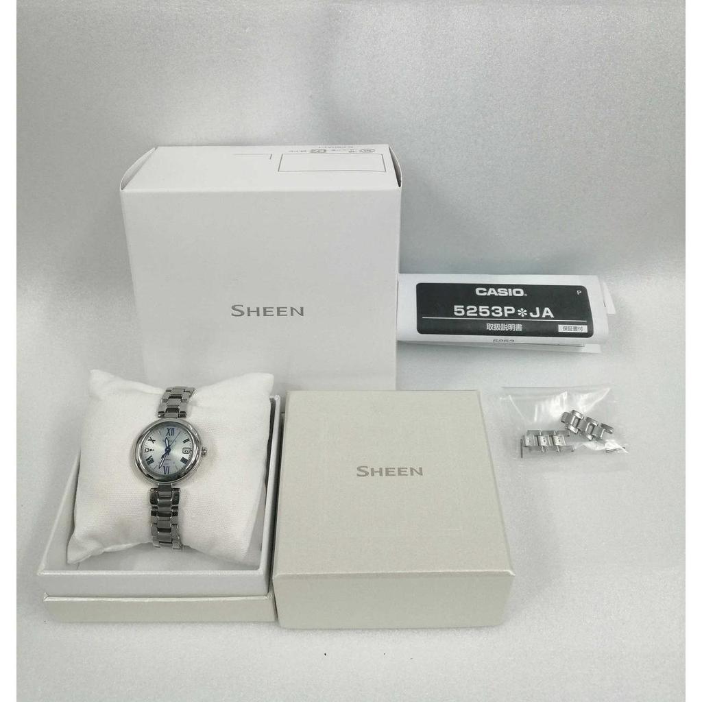 Used CASIO SHW-7100 SHEEN Tough Solar Titanium Radio Solar Watch