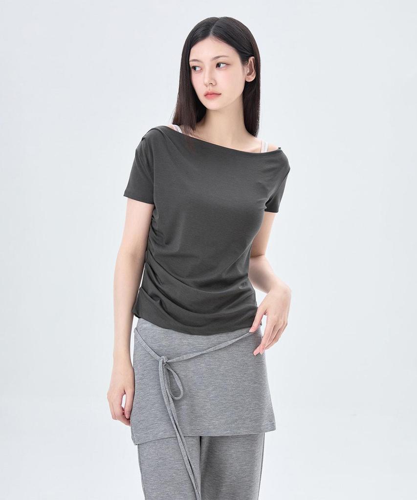 MIXXO One-Shoulder Short Sleeve T-Shirt_Miwhwg904A