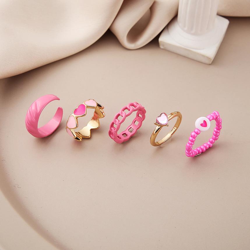Bohemia Geometric Colorful Enamel Kunckle Ring Set For Women Butterfly Heart Sign Finger Ring Female Daily Jewelry
