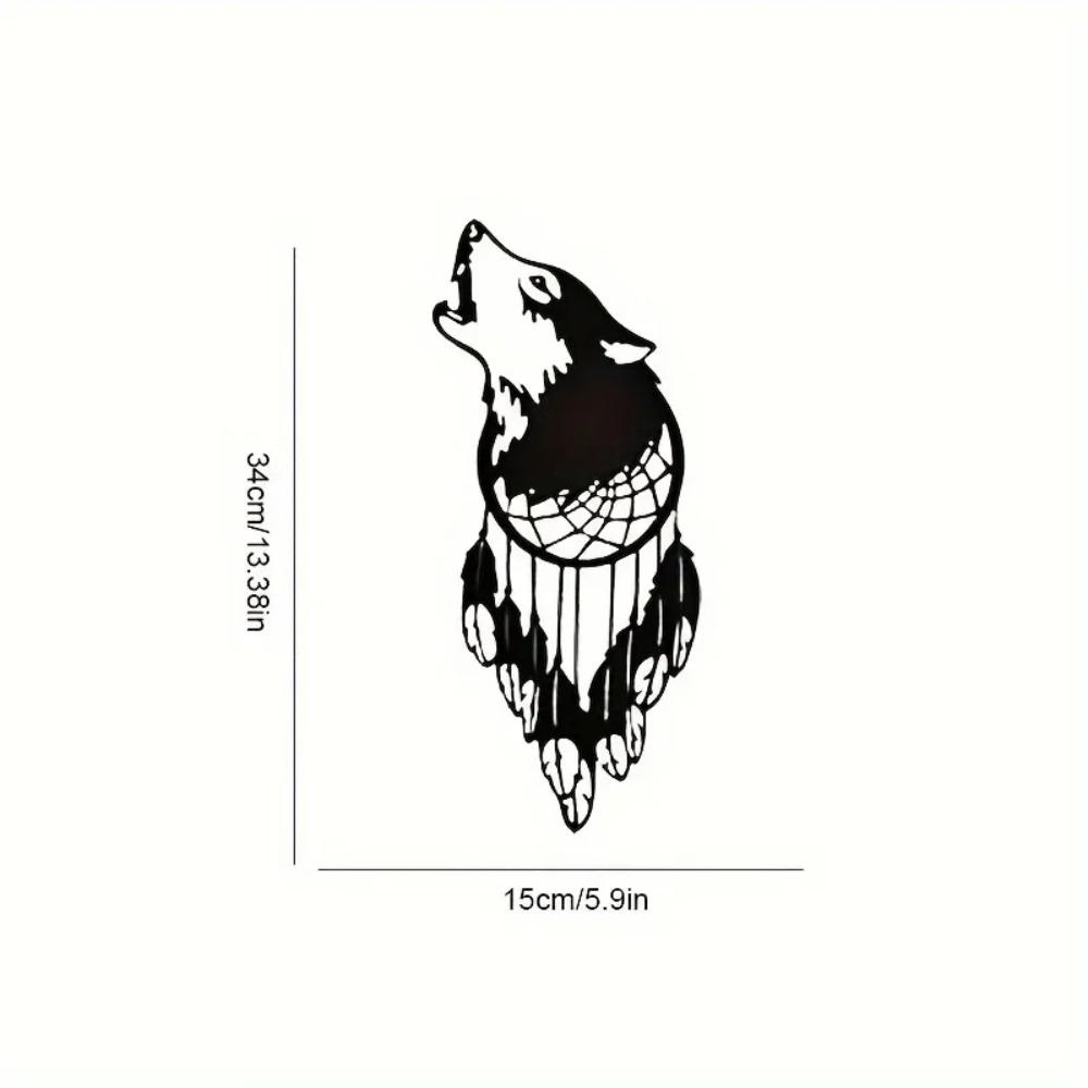 Iron Craft Wolf Head Wall Art Creative New Pendant Decoration Stylish Home Ornament for Bedroom Unique Wall Decor & Crafts