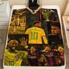 Neymar Kunst Aufdruck Flanelldecke, weiche Überwurfdecke für Schlafzimmer Sofa, waschbar, Fanartikel, tolles Geschenk.