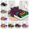 Four-Piece Mattress Set 3D Graphic Pattern 3D Digital Printing Kit Mattress Protective Cover