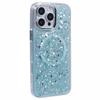 For iPhone 16 Pro Max Case Compatible with MagSafe Glitter Sequin Epoxy TPU+Acrylic Phone Cover