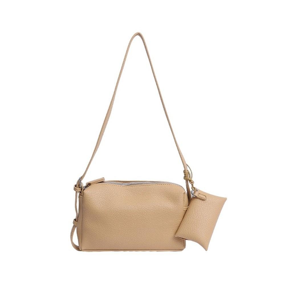 

Simple Soild Color Boston Bag Korean Women s Handbags Trendy Soft Leather Crossbody Bag Daily жёлтый