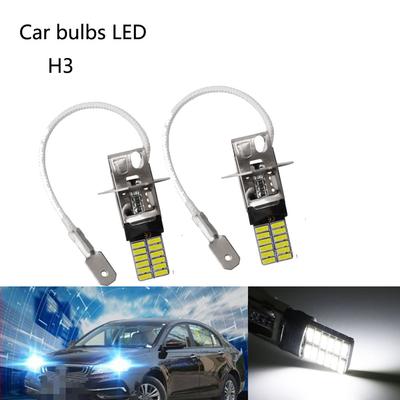 2 kusy H3 24 LED žiarovka Super Bright H1 4014smd Auto hmlové svetlá Denné svietenie Autožiarovky Dc 12v 6500k Auto H3 biele svetlo