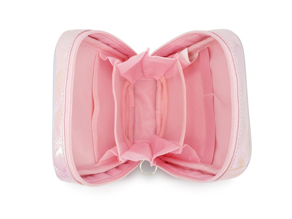 Quilted Embossed Vertical Accordion Makeup Cosmetic Travel Large MSNKA453 Pouch, Large, Pouch, Pouch, Pouch, Capacity, Freestanding, (Pink)